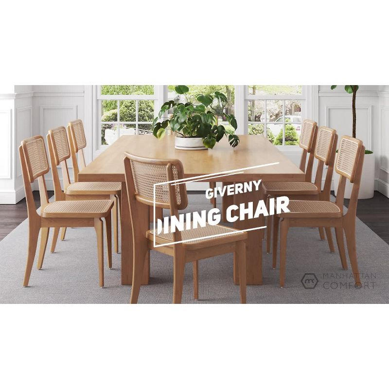 Manhattan Comfort Set of 2 Giverny Dining Chairs Natural - Manhattan Comfort: Ash Wood Frame, Matte Finish, No Assembly Required