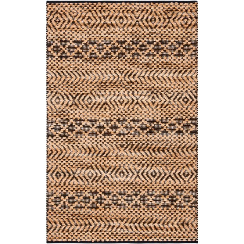 Kilim KLM455 Hand Woven Area Rug - Natural/Black - 5'x8' - Safavieh.