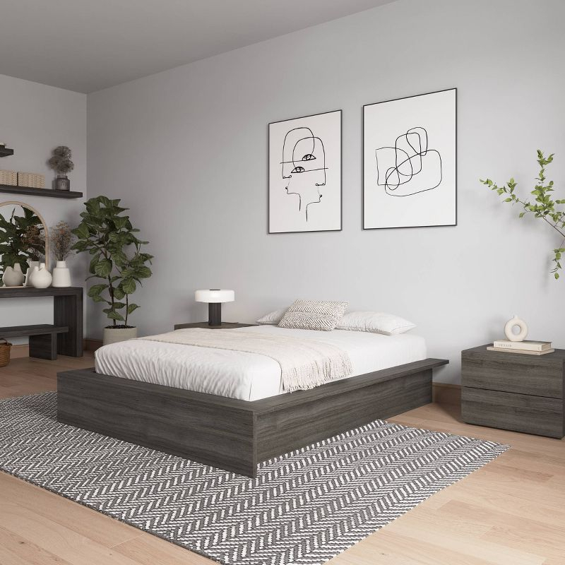 Nexera Full James Platform Bed Gray