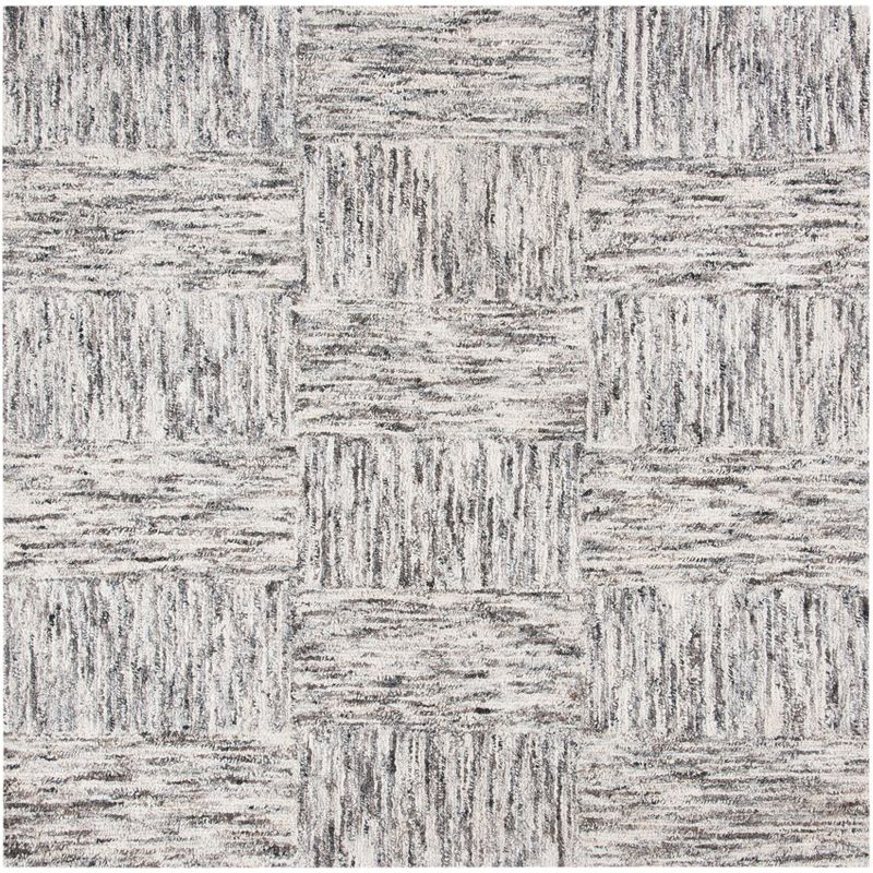 Abstract ABT601 Hand Tufted Area Rug - Ivory/Charcoal - 6'x6' - Safavieh .