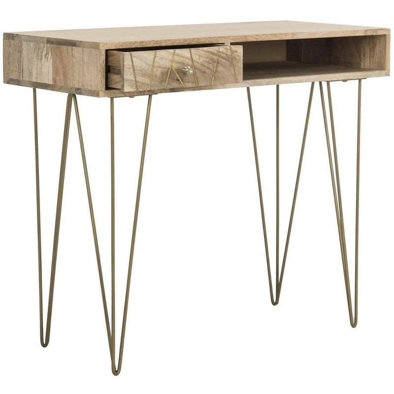 Marigold Desk - Natural/Mango Wood - Safavieh