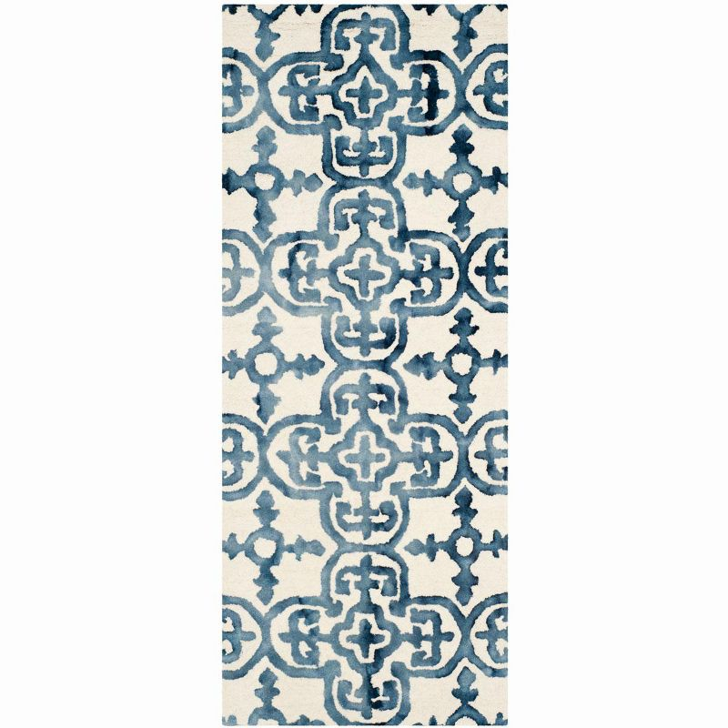 Dip Dye DDY711 Hand Tufted Indoor Runner - Ivory/Navy - 2'3"x10' - Safavieh