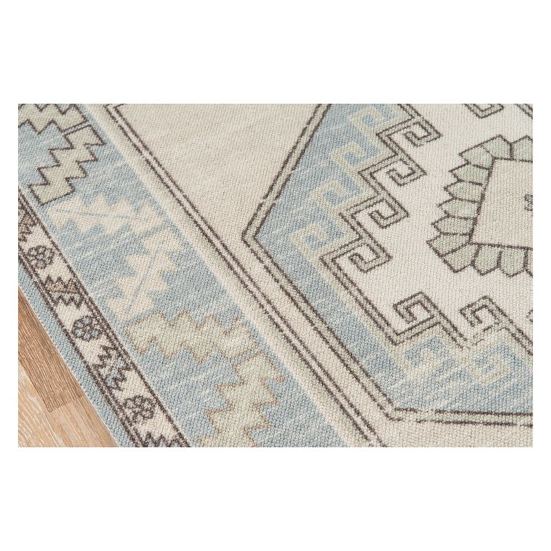 2'3"x7'6" Medallion Loomed Runner Rug Light Blue - Momeni: Traditional Wool & Nylon, Low Pile, Indoor Use