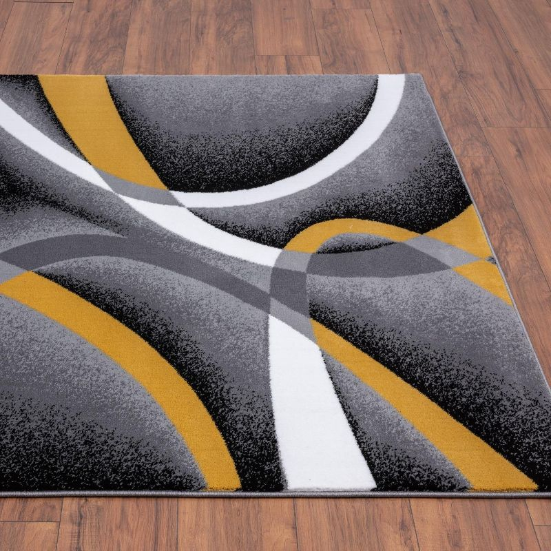 Luxe Weavers Victoria Collection Yellow 7x10 Modern Abstract Area Rug