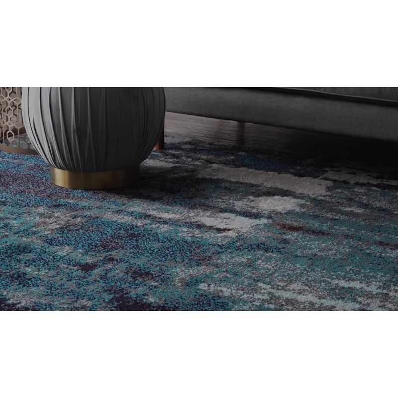 Nuloom Haydee Abstract 7x9 Indoor Area Rug for Living Room Bedroom Dining Room Kitchen, Teal/Ivory