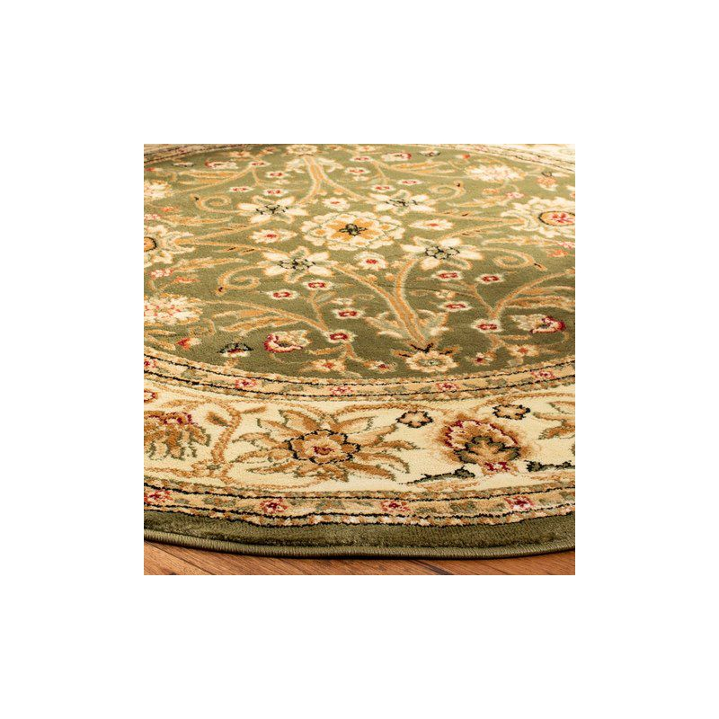 Lyndhurst LNH212 Power Loomed Area Rug - Sage/Ivory - 8' Round - Safavieh