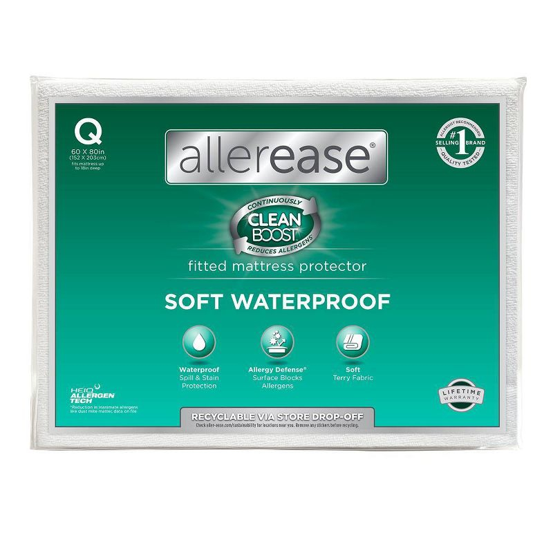 Allerease King Perfect Protection Soft Waterproof Machine Washable Fitted Mattress Protector: Hypoallergenic, OEKO-TEX Certified