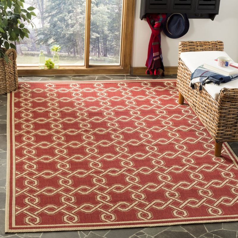 Martha Stewart Crosslink - MSR4253 - Indoor Power Loomed Area Rugs - Red/Creme - 4'x5'7"