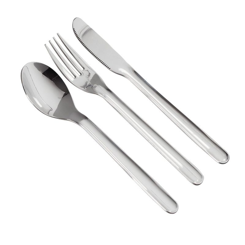 BUILT Gourmet Bento 4-Piece Stainless Steel Utensil Set With Nesting Case Black And Gray