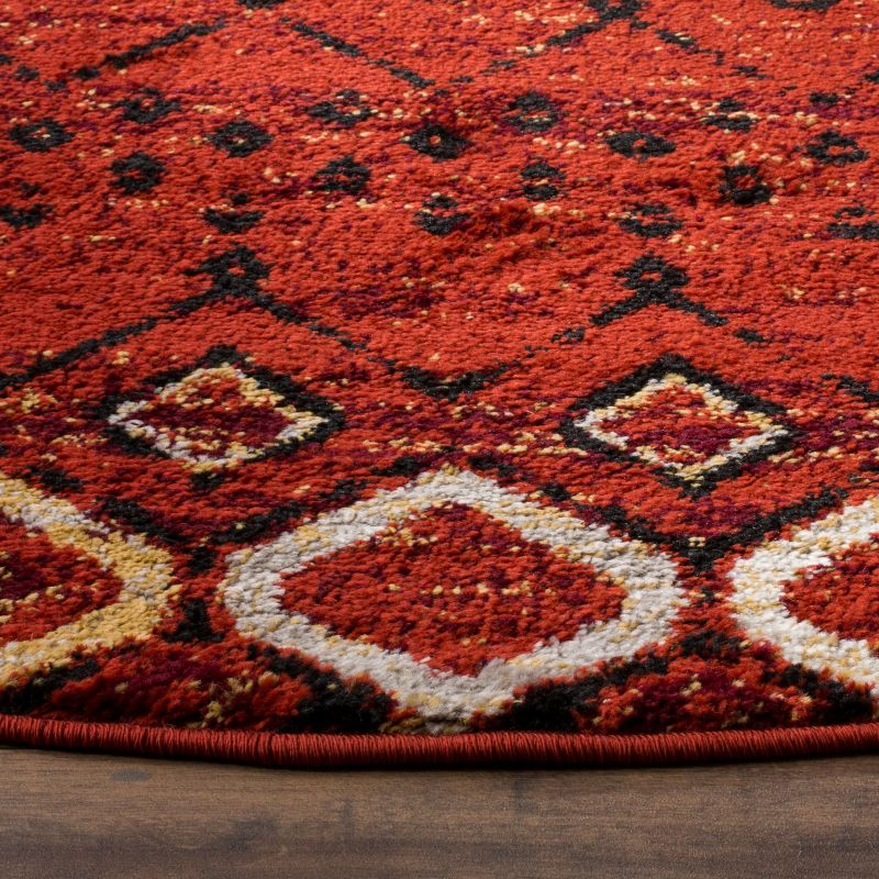 Amsterdam AMS108 Power Loomed Indoor Area Rug - Terracotta/Multi - 5'1" Round - Safavieh