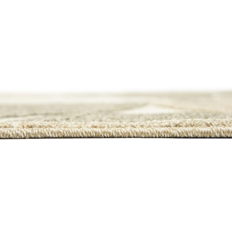 Unique Loom 6' 1 x 9' 0 Beige Outdoor Botanical Augusta Area Rug