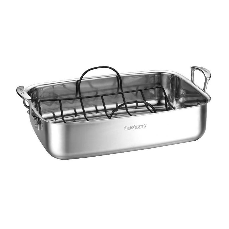Cuisinart Classic 15" Stainless Steel Roaster with Non-Stick Rack - 83117-15NSR: Turkey Roasting Pan, Even-Heating, Dishwasher-Safe