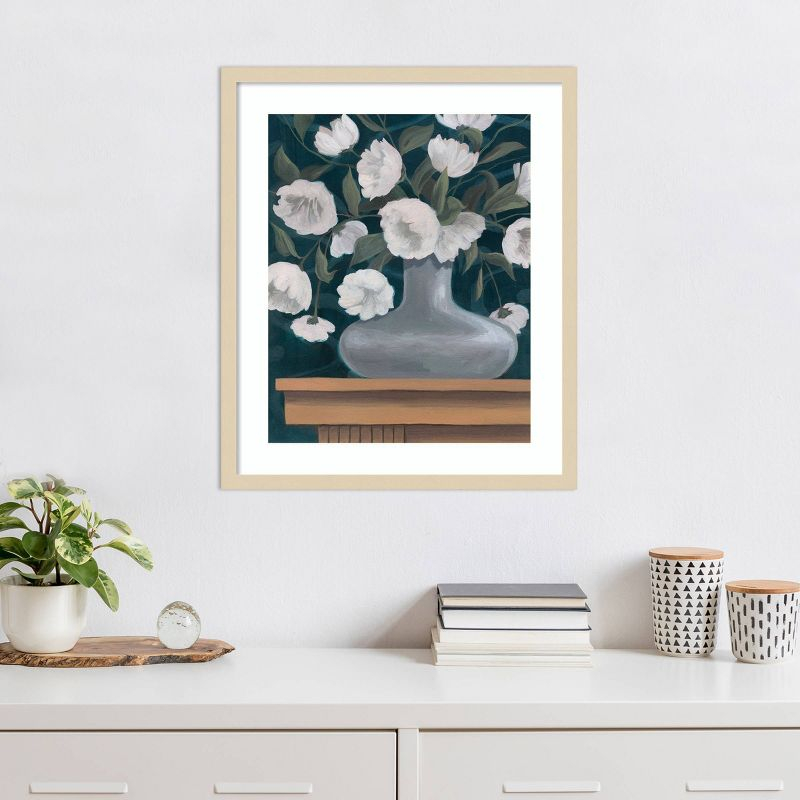 Amanti Art 21"x25" Snowball Posies II by Grace Popp Wood Framed Wall Art Print