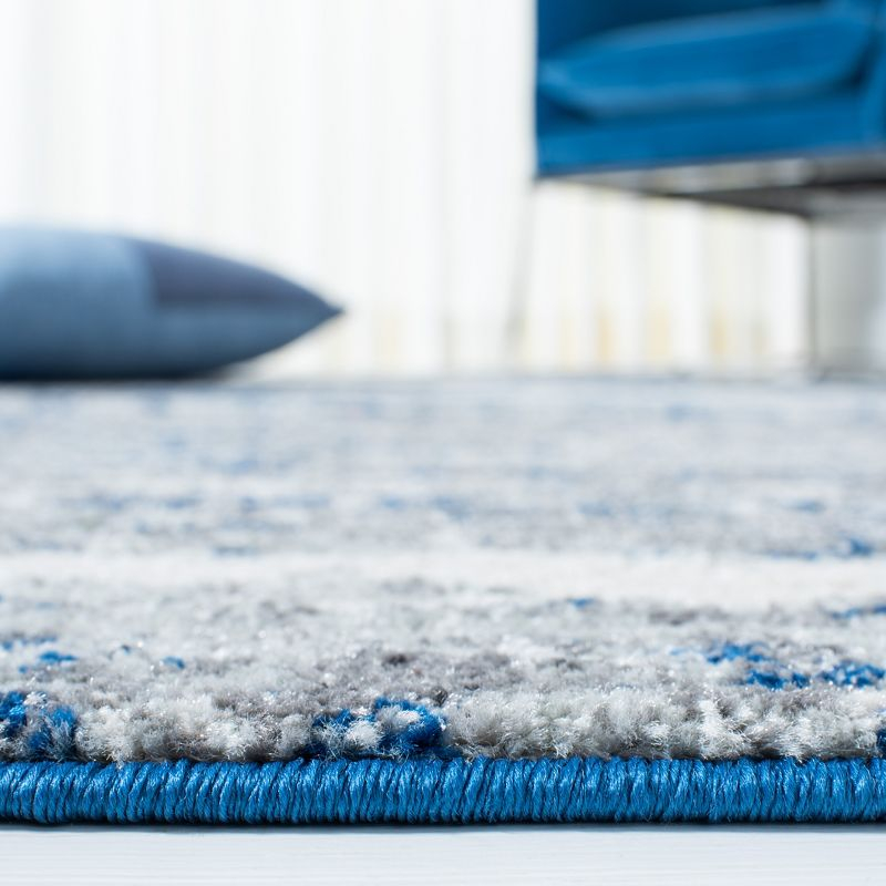 Evoke EVK272 Power Loomed Area Rug - Dark Blue/Grey - 6'7"x6'7" - Safavieh.