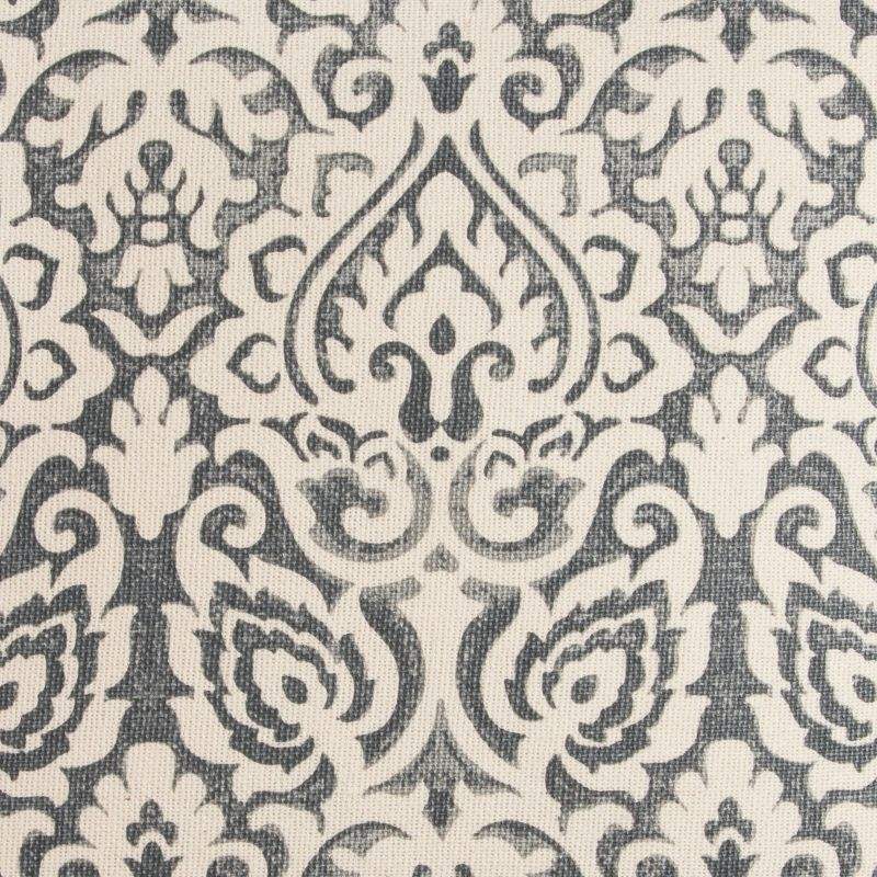 22"x22" Dulane Damask Square Throw Pillow Light Gray - Rizzy Home: Elegant Cotton, Indoor Decorative Cushion with Zipper