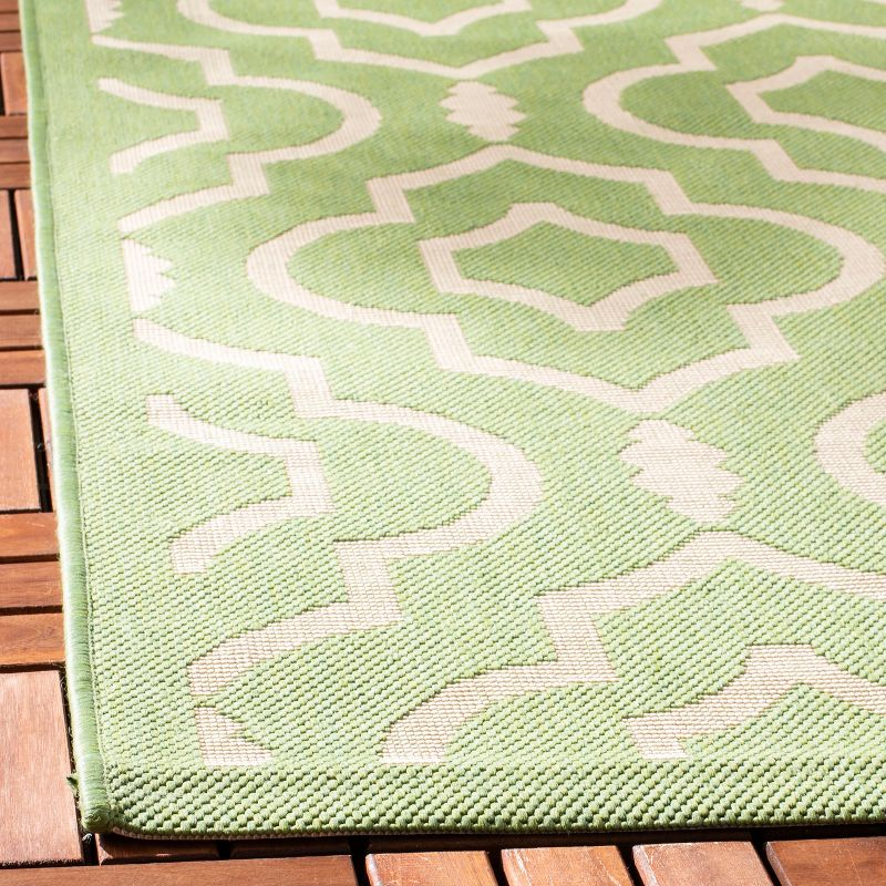 Courtyard CY6926 Power Loomed Indoor and Outdoor Area Rug - Green/Beige - 4'x5'7" - Safavieh