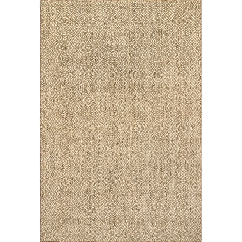 Nuloom Chandler Trellis 4x6 Indoor/Outdoor Area Rug for Living Room Patio Deck Front Porch Kitchen, Brown/Ivory