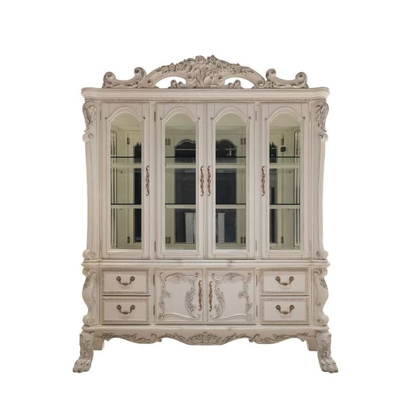 75" Dresden Hutch Tops Bone White Finish - Acme Furniture