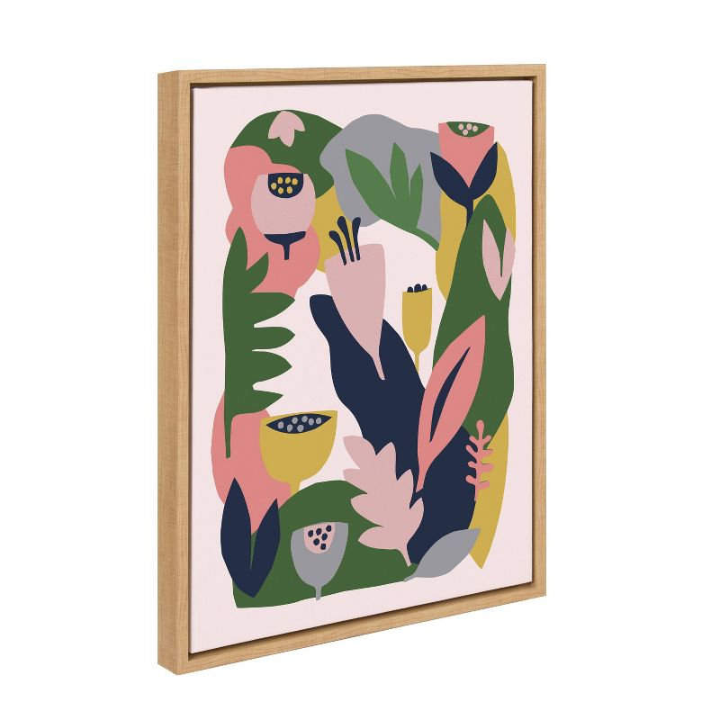 18" x 24" Sylvie Myriam's Garden by Myriam Van Neste Framed Wall Canvas Natural - Kate & Laurel All Things Decor: Modern Style