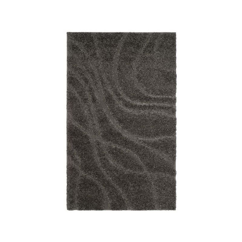 Florida Shag SG471 Power Loomed Indoor Accent Rug - Grey/Grey - 4'x6' - Safavieh