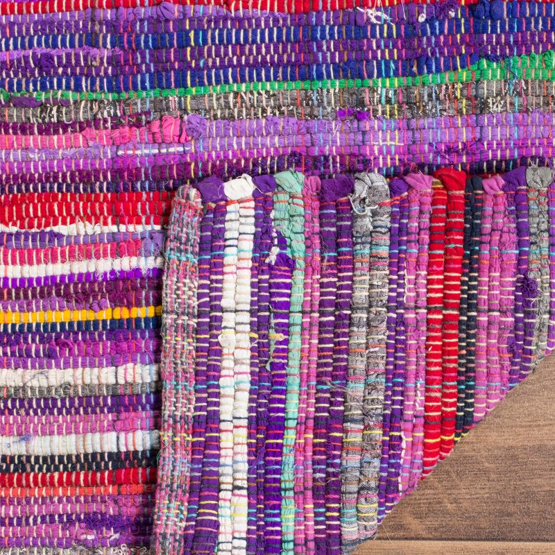 Rag Runner Rug RAR240 Hand Woven Runner Rug - Purple/Multi - 2'3"x6' - Safavieh.