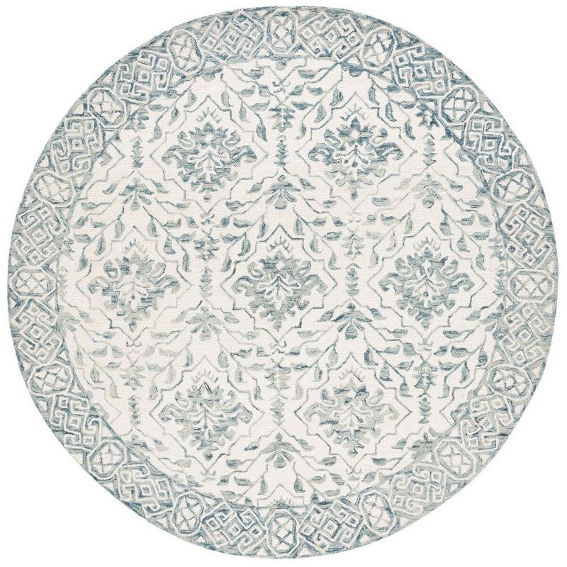 Dip Dye DDY901 Hand Tufted Area Rug - Blue/Ivory - 3' round - Safavieh.