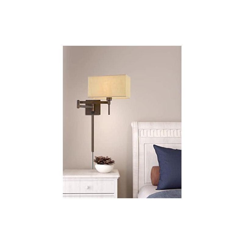 Cal Lighting WL-2930-RU Transitional One Light Swing Arm Wall Lamp from Robson Collection in Bronze/Dark Finish, 26.00 inches
