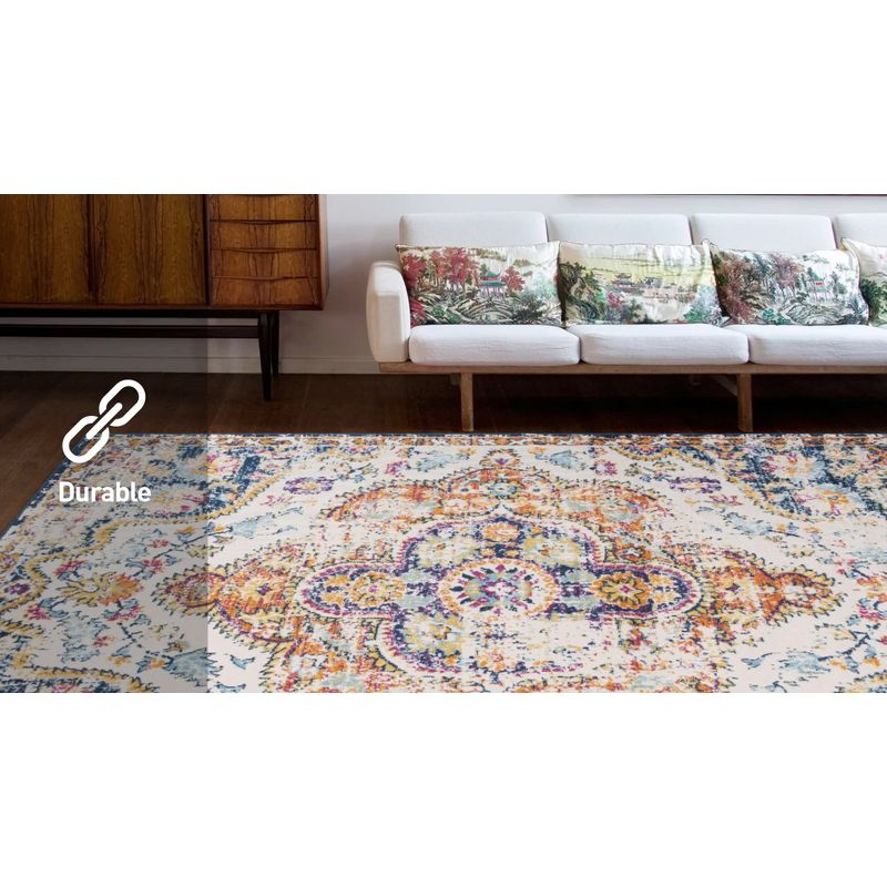 World Rug Gallery Distressed Vintage Bohemian Gray 7'10" x 10' Area Rug