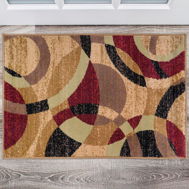 World Rug Gallery Geometric Circles Multi 2' x 3' Area Rug