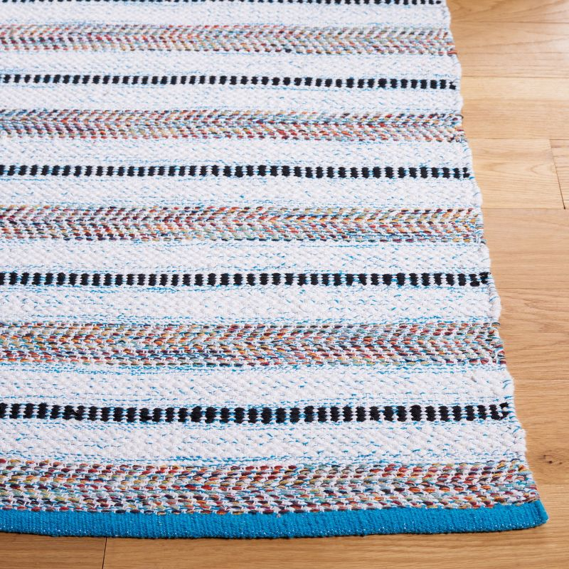 Montauk MTK702 Hand Woven, Flat Weave Indoor Runner Rug - Turquoise/Ivory - 2'3"x9' - Safavieh