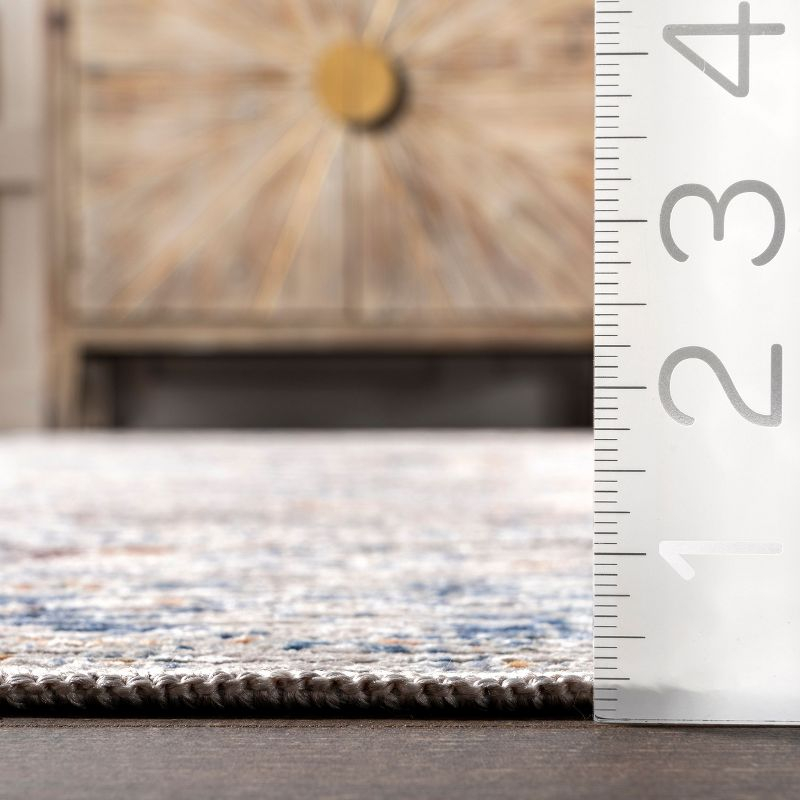 Nuloom Vintage Medallion Pet Friendly Machine Washable Area Rug, 5' 3" x 8', Light Grey