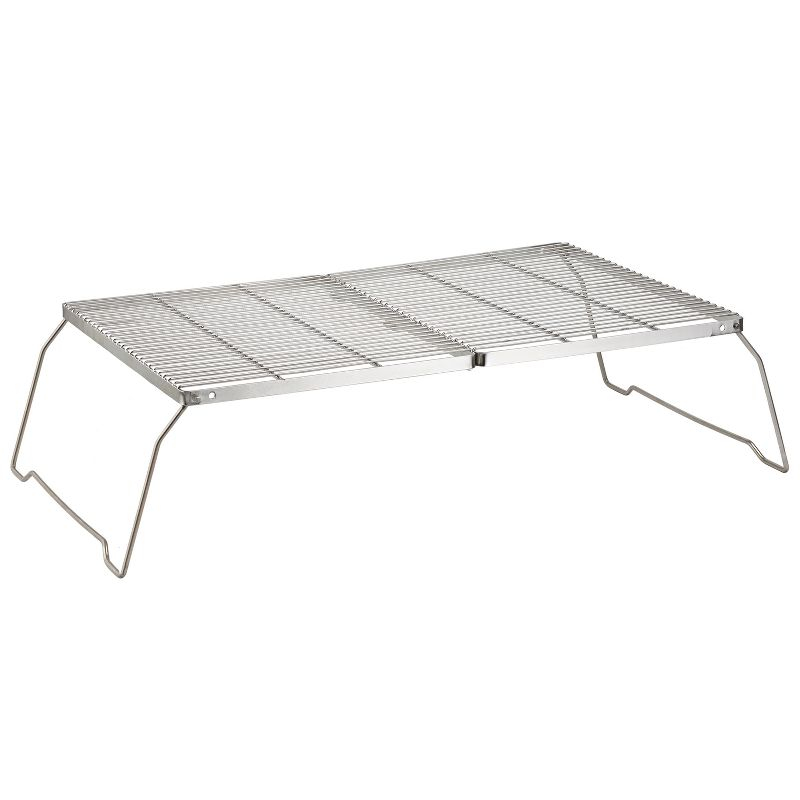 Brentwood 25-In. x 17-In. Heavy-Duty Stainless Steel Portable Folding Campfire Grill with Carry Bag, BB-17X25SS in Silver