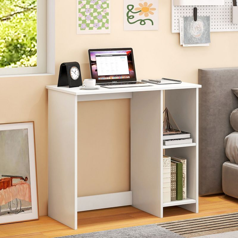 Costway 31.5'' Small Computer Desk Home Office Study Writing Desk with 2 Compartments