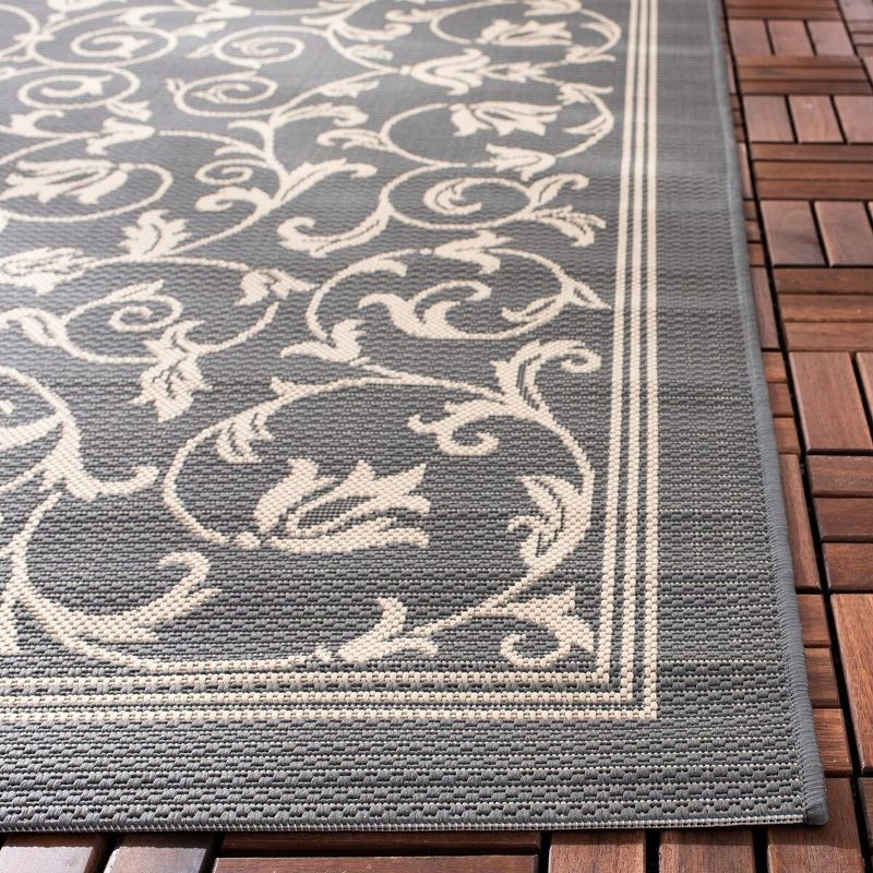 Courtyard CY2098 Power Loomed Indoor and Outdoor Area Rug - Grey/Natural - 4'x5'7" - Safavieh