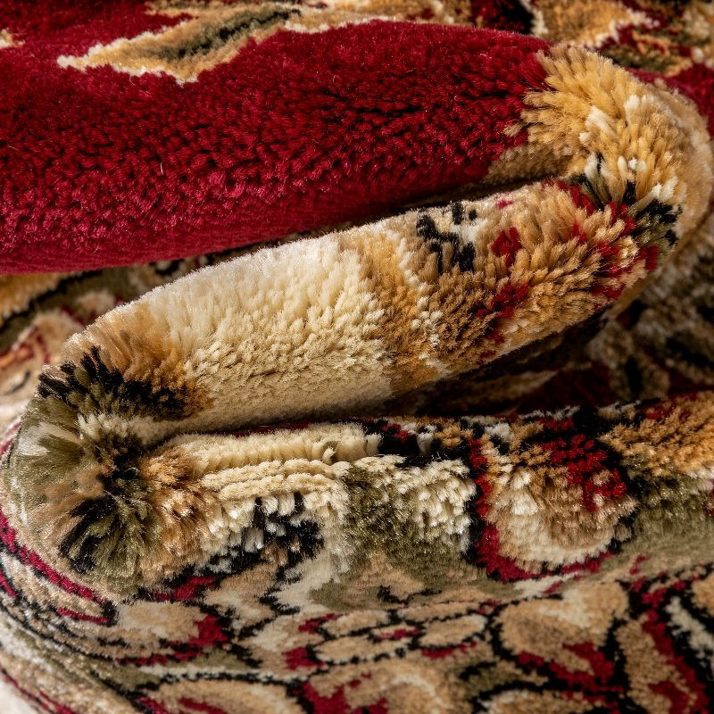 Well Woven Pastoral Medallion French European Floral Formal Traditional Modern Classic Thick Soft 5'3" x 7'3" Red Area Rug