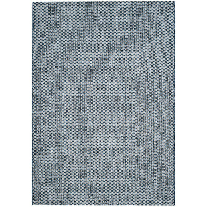 Courtyard CY8653 Power Loomed Indoor and Outdoor Area Rug - Blue/Light Grey - 5'3"x7'7" - Safavieh