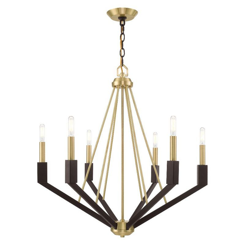 Livex Lighting Beckett 6 - Light Chandelier in  Satin Brass/Bronze