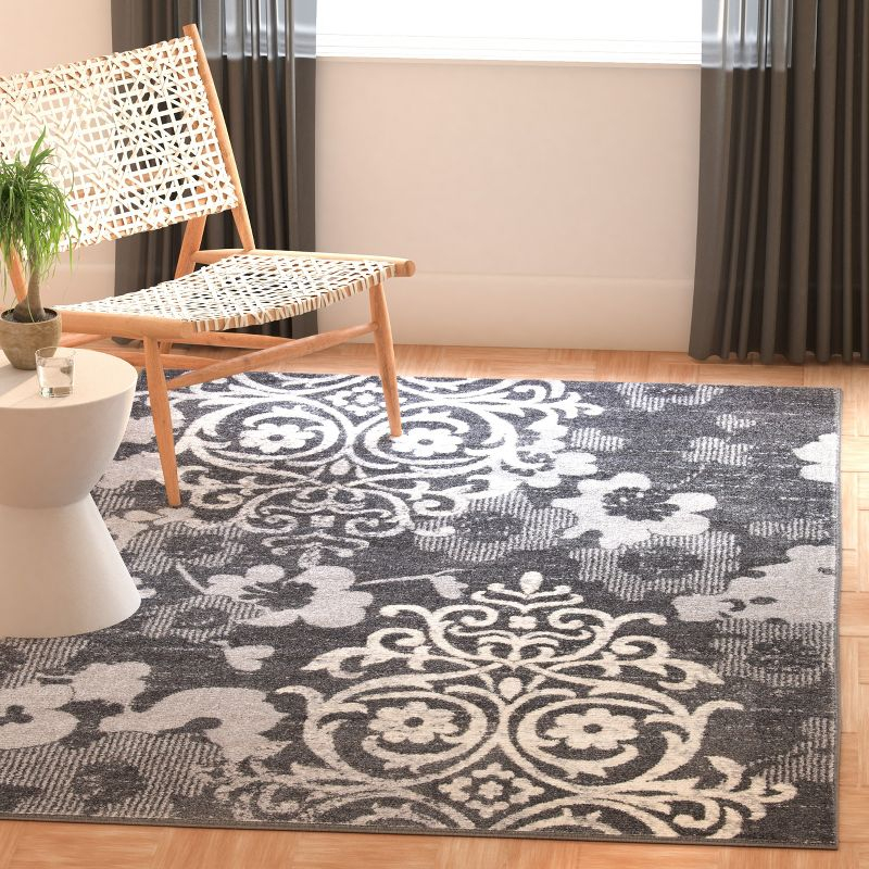 Adirondack ADR114 Machine Made Indoor Area Rug - Charcoal/Ivory - 6'x9' - Safavieh