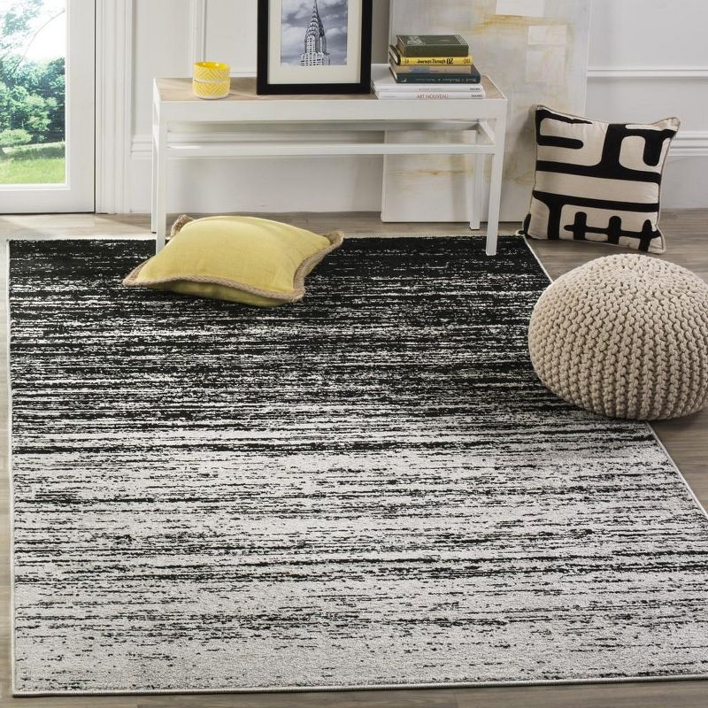 Adirondack ADR113 Machine Made Indoor Area Rug - Silver/Black - 4'x6' - Safavieh