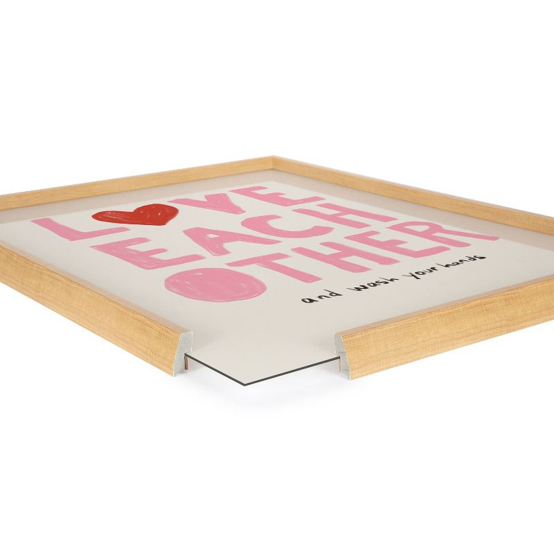 16" x 20" Blake Love Each Other by Kelly Knaga Framed Printed Glass Natural - Kate & Laurel All Things Decor