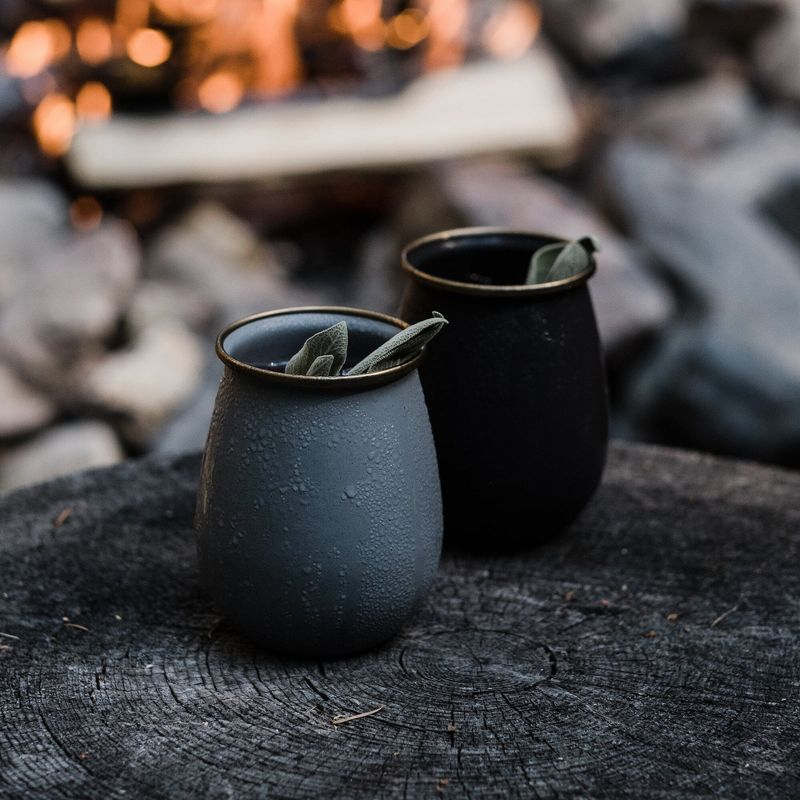 Barebones Enamelware Dining Collection - Charcoal, Enamel Cup Set