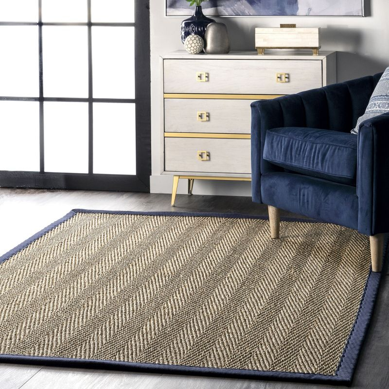 Nuloom Larnaca Seagrass Herringbone Indoor Area Rug, 6' x 9'