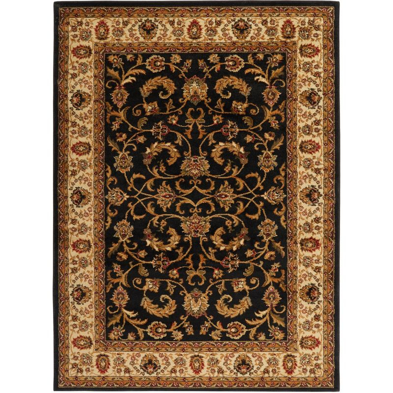 Home Dynamix Royalty Elati Traditional Ornate Damask Area Rug, Black/Ivory, 7'8"x10'4"