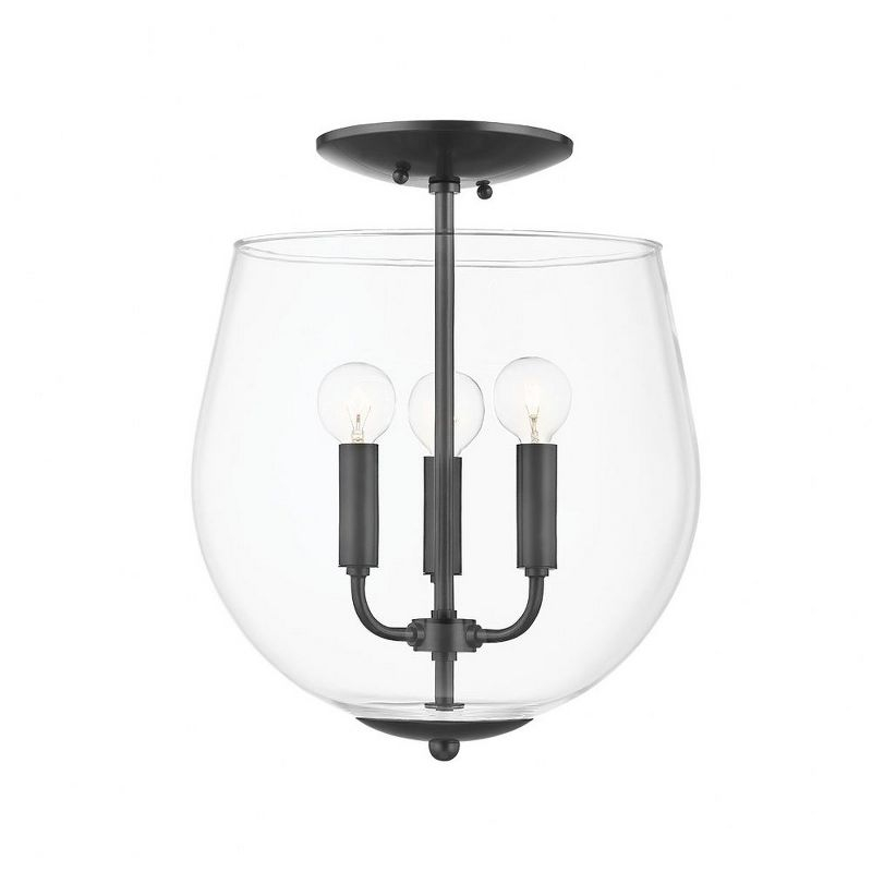 Mitzi Bobbi 3 - Light Semi-Flush Mount in  Old Bronze Clear Shade