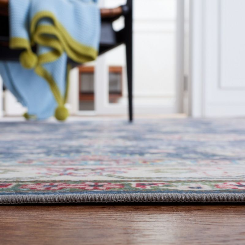 Tucson TSN196 Power Loomed Machine Washable Area Rug - Navy/Beige - 6'x6' - Safavieh.
