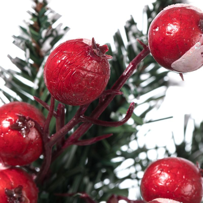 Vickerman 9' Snow Tipped Pine and Berry Artificial Christmas Garland, Unlit