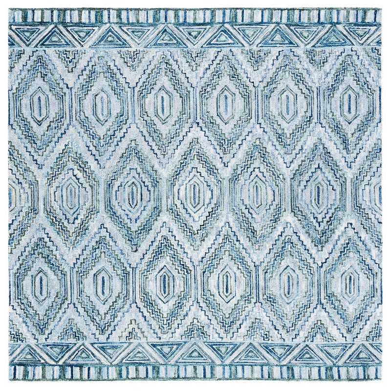 Aspen APN823 Hand Tufted Area Rug - Grey/Blue - 7'x7' - Safavieh.