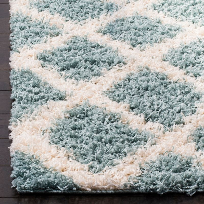 Dallas Shag SGD258 Power Loomed Indoor Accent Rug - Seafoam/Ivory - 3'x5' - Safavieh.