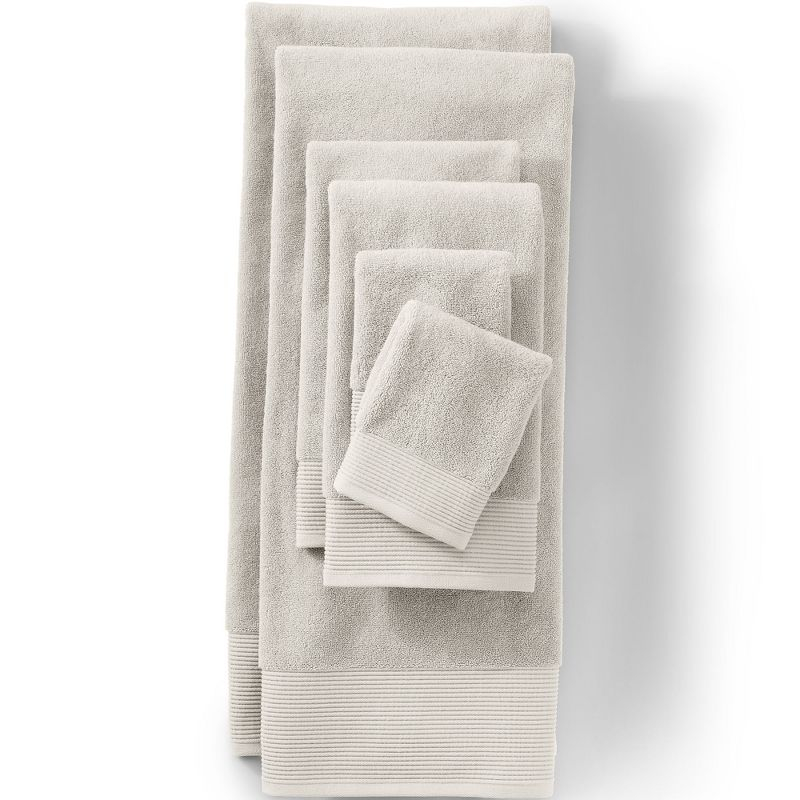 Lands' End Turkish Luxe 2-Piece Washcloth Set - Washcloth Set - Light Stone