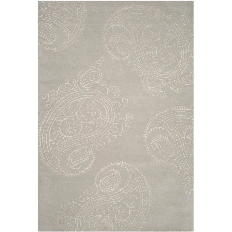 Bella BEL153 Hand Tufted Area Rug - Silver/Beige - 6'x9' - Safavieh.
